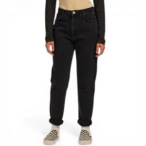 Lucy & Yak Dana Mom Jeans Womens 36R (Fits as 34x29) Washed Black Organic NEW